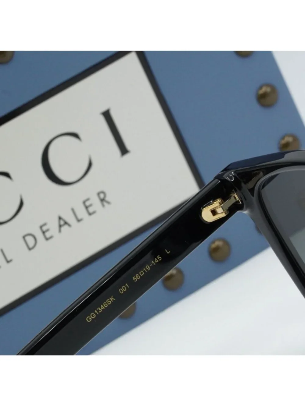 Gucci GG1346SK 001 Square Sunglasses - Black / Smoke
